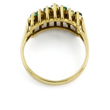 18ct gold Emerald/Diamond Cluster Ring size K